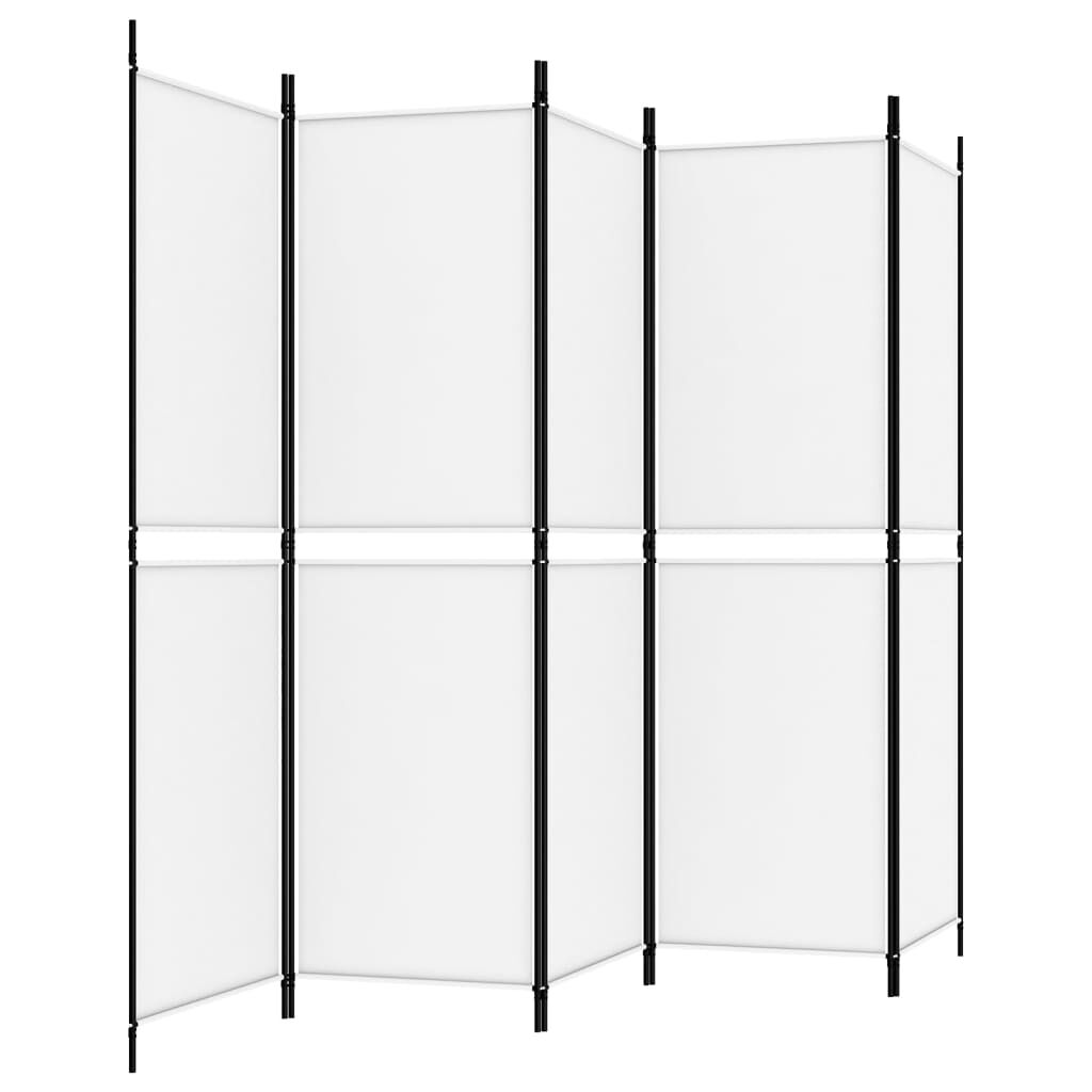 vidaXL Διαχωριστικό Δωματίου με 5 Πάνελ Λευκό 250x180 εκ. από Ύφασμα