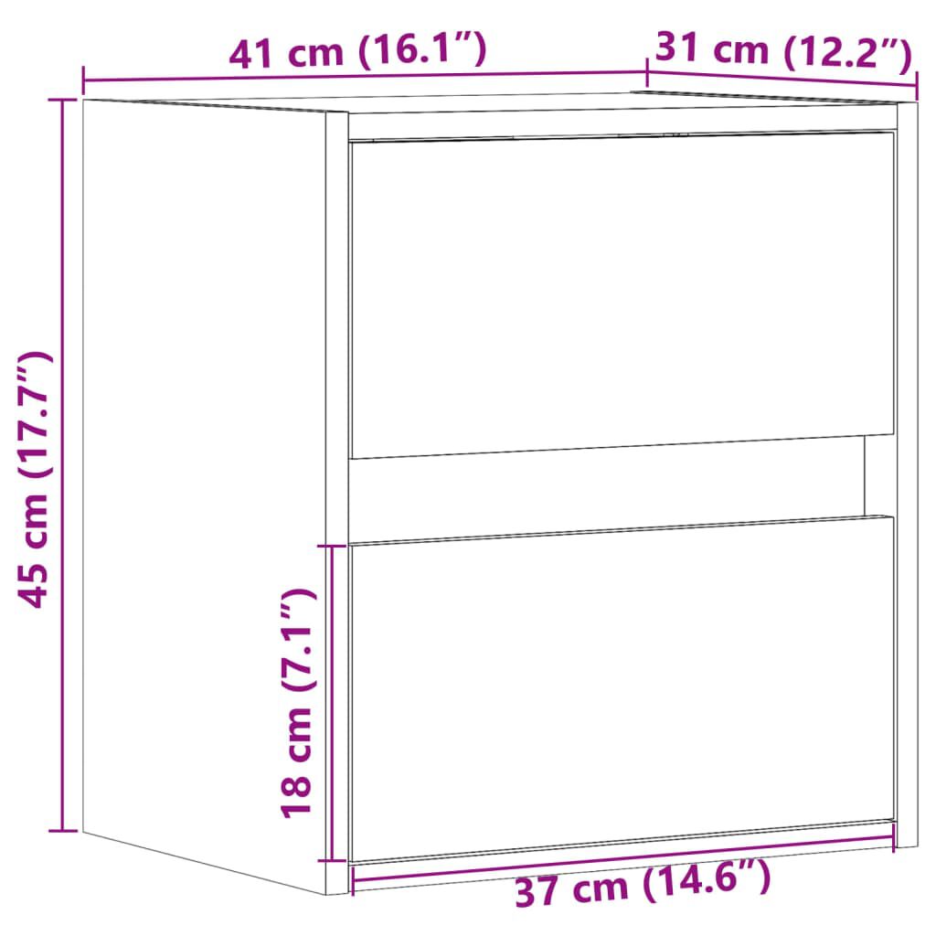vidaXL Έπιπλο Τοίχου Τηλεόρασης με LED Λευκό 41x31x45 εκ.