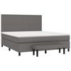 vidaXL Κρεβάτι Boxspring με Στρώμα Γκρι 160x200εκ. από Συνθετικό Δέρμα