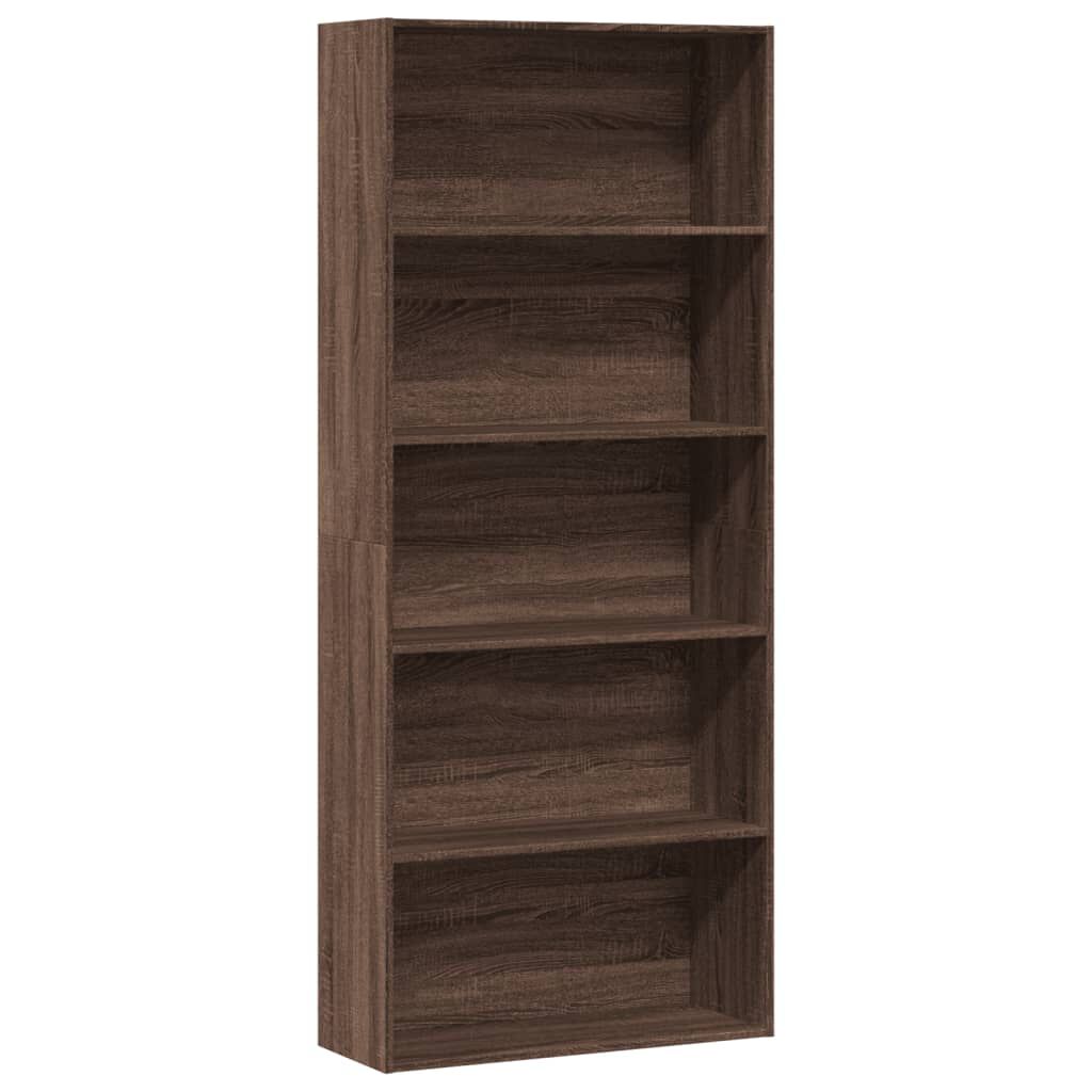 vidaXL Ντουλάπι βιβλίων καφέ δρυς 80x30x189 cm Κατασκευασμένο ξύλο