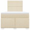 vidaXL Κρεβάτι Boxspring με Στρώμα Κρεμ 120x200 εκ. Υφασμάτινο