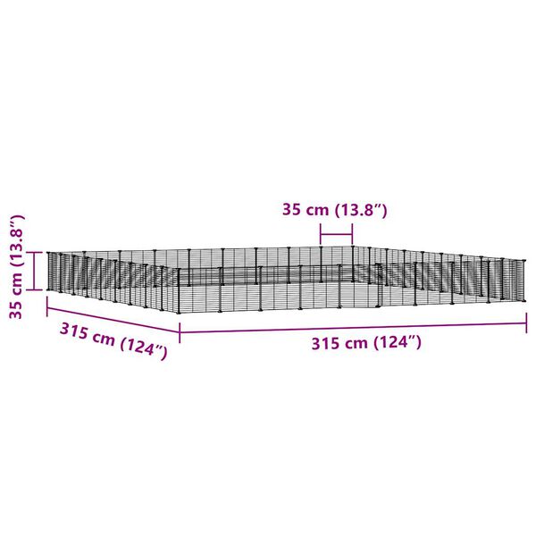 vidaXL Κλουβί Κατοικίδιων με 36 Πάνελ + Πόρτα Μαύρο 35 x 35εκ Ατσάλινο