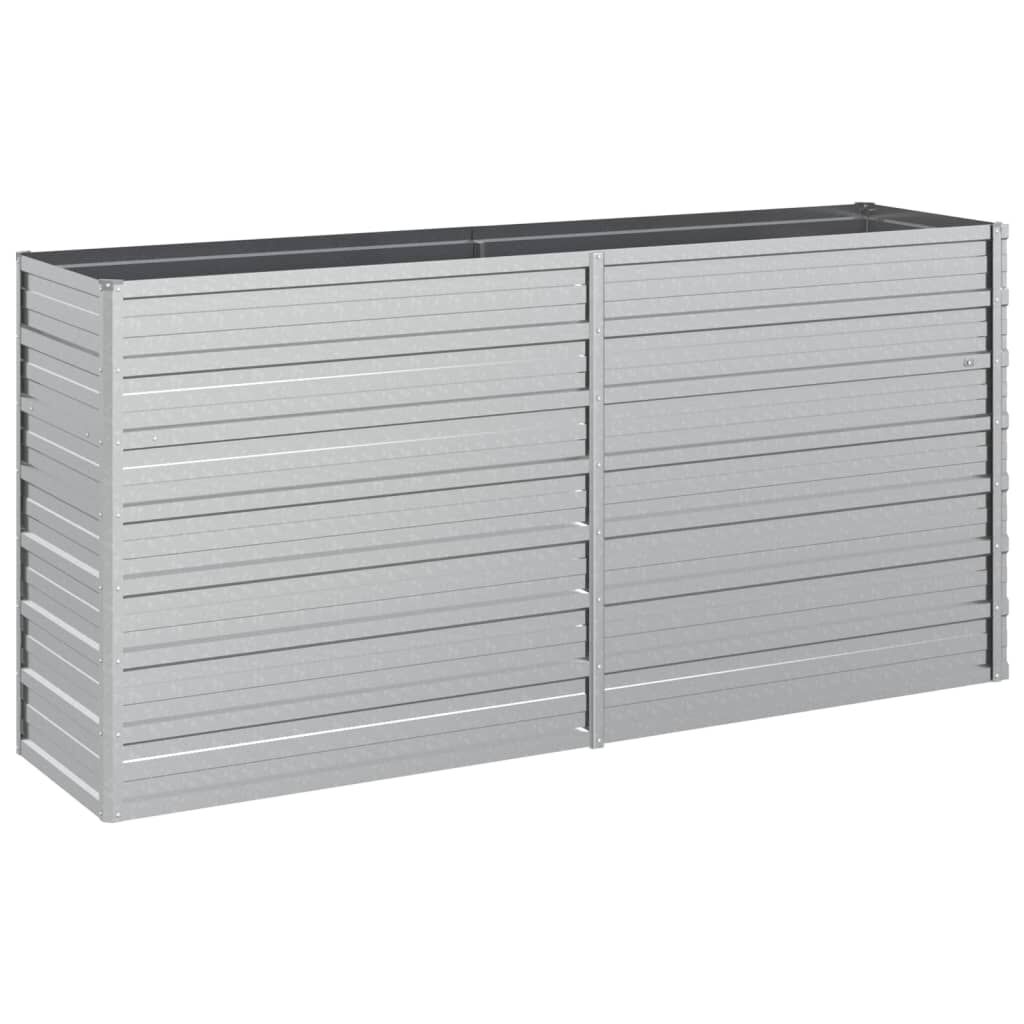 vidaXL Ζαρντινιέρα Υπερυψωμένη Ασημί 160x40x77 εκ. Γαλβανισμ. Χάλυβας