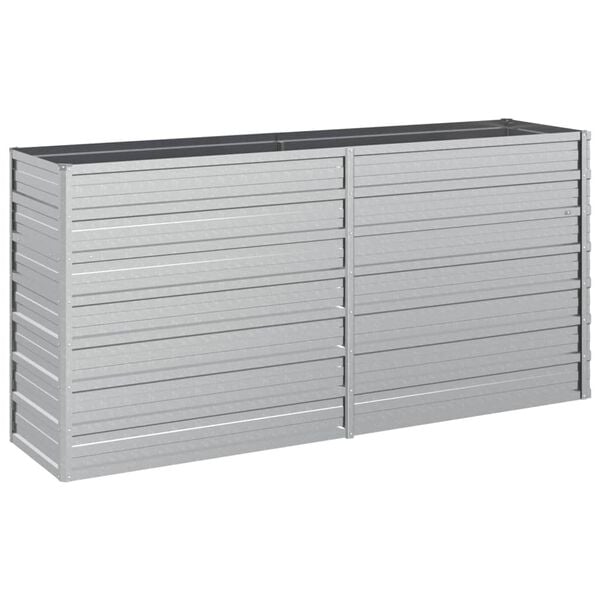 vidaXL Ζαρντινιέρα Υπερυψωμένη Ασημί 160x40x77 εκ. Γαλβανισμ. Χάλυβας