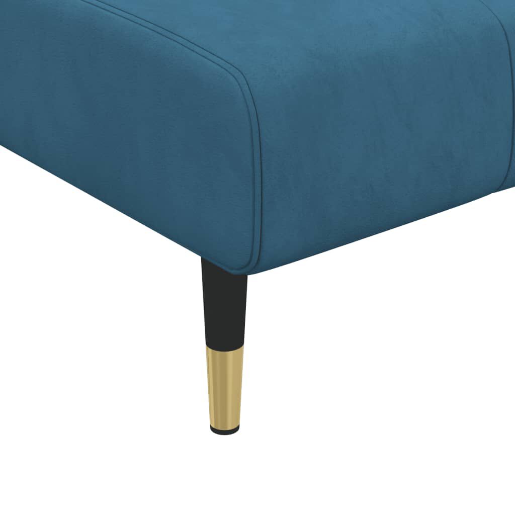 vidaXL Καναπές Κρεβάτι Γωνιακός Μπλε 275 x 140 x 70 εκ. Βελούδινος