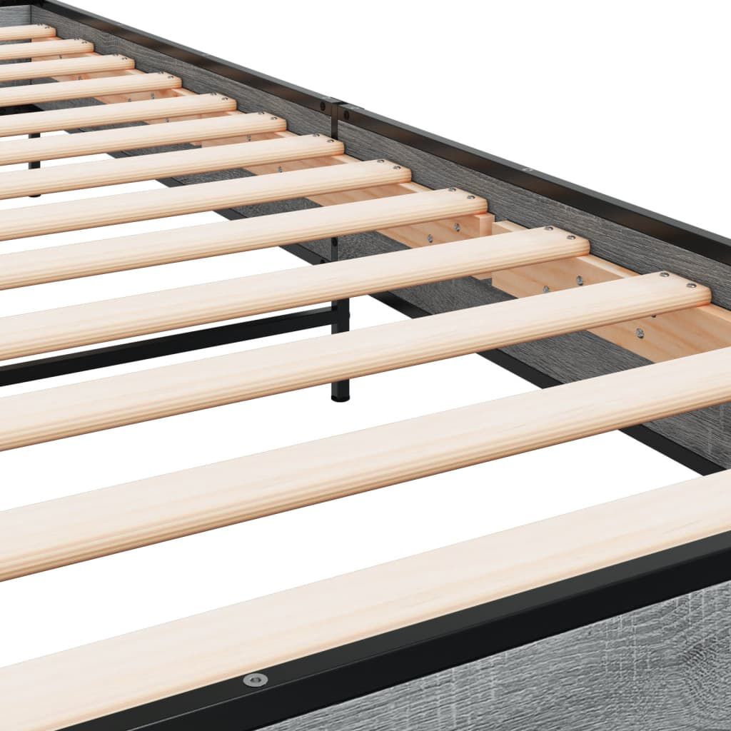 vidaXL Πλαίσιο Κρεβατιού Γκρι Sonoma 100x200 εκ. Επεξ. Ξύλο & Μέταλλο