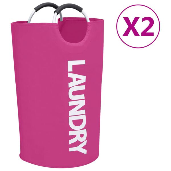 vidaXL Καλάθια Διαχωρισμού Απλύτων 2 τεμ. Ροζ