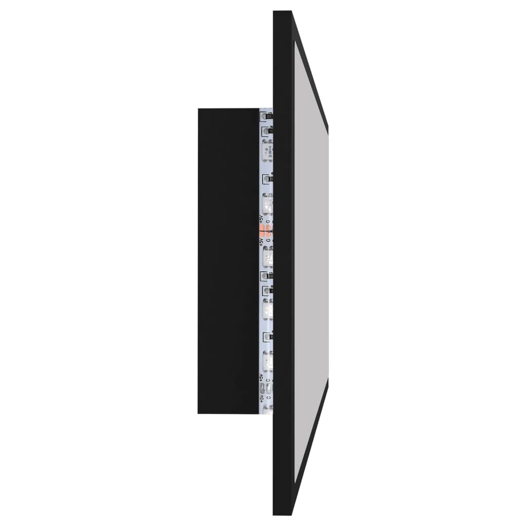 vidaXL Καθρέφτης Μπάνιου με LED Μαύρος 90x8,5x37 εκ. Ακρυλικός
