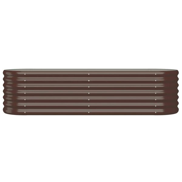 vidaXL Ζαρντινιέρα Καφέ 152x40x36 εκ. Ατσάλι με Ηλεκτρ. Βαφή Πούδρας
