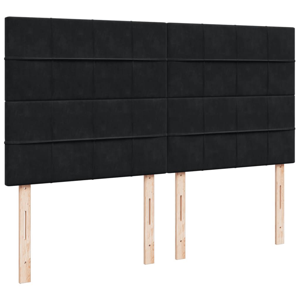vidaXL Κρεβάτι Boxspring με Στρώμα Μαύρο 200x200 εκ. Βελούδινο