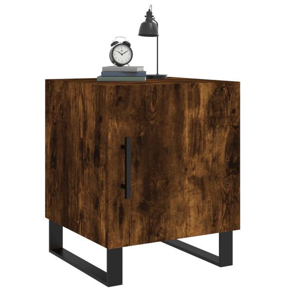 vidaXL Κομοδίνα 2 τεμ. Καπνιστή Δρυς 40x40x50 εκ. από Επεξεργ. Ξύλο