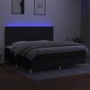 vidaXL &Kappa;&rho;&epsilon;&beta;ά&tau;&iota; Boxspring &mu;&epsilon; &Sigma;&tau;&rho;ώ&mu;&alpha; & LED &Mu;&alpha;ύ&rho;&omicron; 200x200 &epsilon;&kappa;. &Upsilon;&phi;&alpha;&sigma;&mu;ά&tau;&iota;&nu;&omicron;