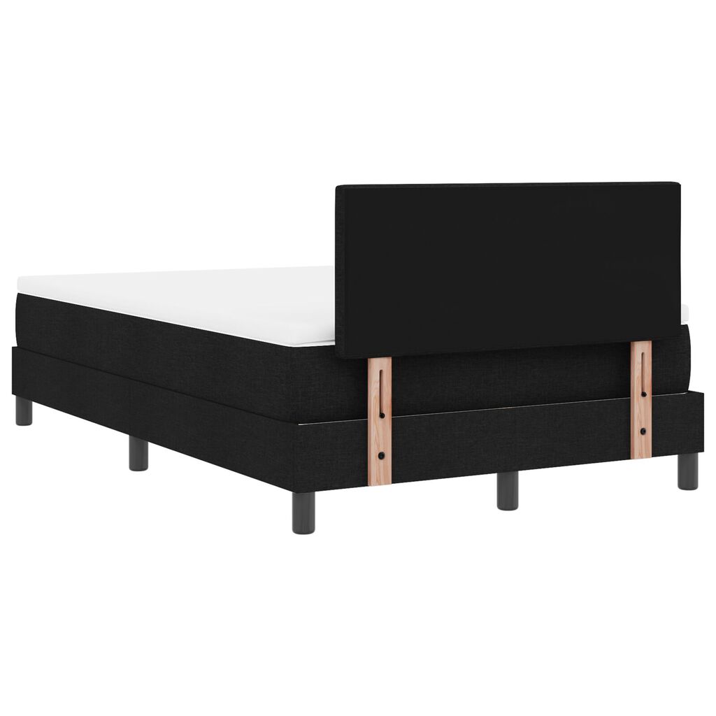 vidaXL κρεβάτι Box Spring με στρώμα & LED μαύρο 120x200 εκ. ύφασμα
