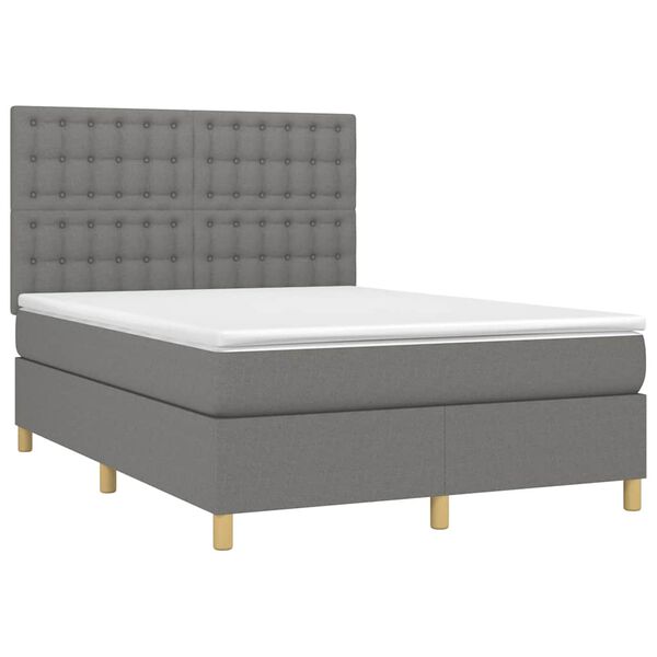 vidaXL &Kappa;&rho;&epsilon;&beta;ά&tau;&iota; Boxspring &mu;&epsilon; &Sigma;&tau;&rho;ώ&mu;&alpha; & LED &Sigma;&kappa;.&Gamma;&kappa;&rho;&iota; 140x200 &epsilon;&kappa; &Upsilon;&phi;&alpha;&sigma;&mu;ά&tau;&iota;&nu;&omicron;