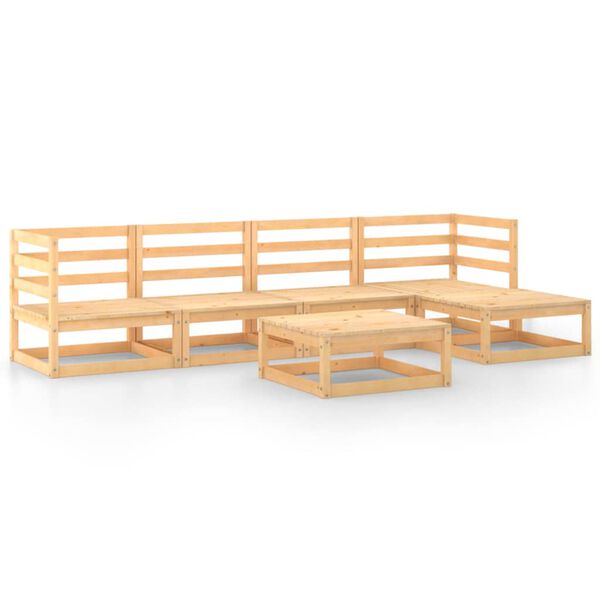 vidaXL Σαλόνι Κήπου 6 Τεμαχίων από Μασίφ Ξύλο Πεύκου