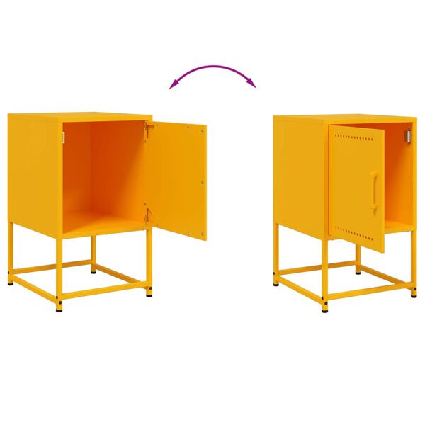 vidaXL Κομοδίνο Μουσταρδί 36x39x60,5 εκ. από Χάλυβα