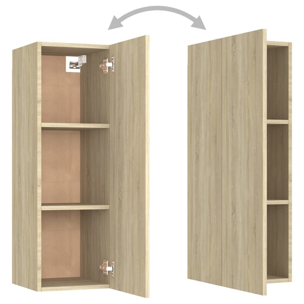 vidaXL Έπιπλο Τηλεόρασης 2 τεμ. Sonoma Δρυς 30,5x30x90 εκ. Επεξ. Ξύλο