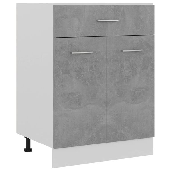 vidaXL Ντουλάπι με Συρτάρι Γκρι Σκυροδέματος 60x46x81,5 εκ Επεξ. Ξύλο