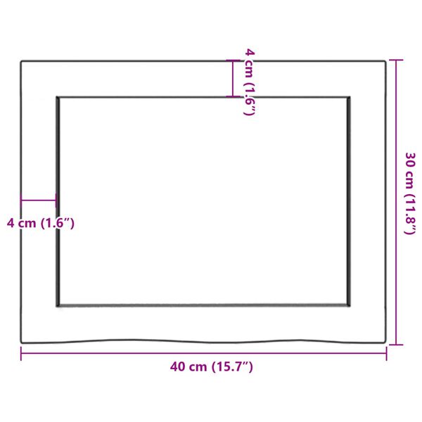 vidaXL Ράφι Τοίχου Ανοιχτό Καφέ 40x30x(2-6)εκ. Επεξ. Μασίφ Ξύλο Δρυός