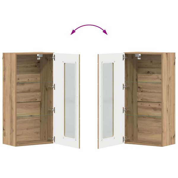 vidaXL Ντουλάπα τοίχου με ράφι Επιτοίχιο artisan δρυς 55 x 29 x 100 εκ