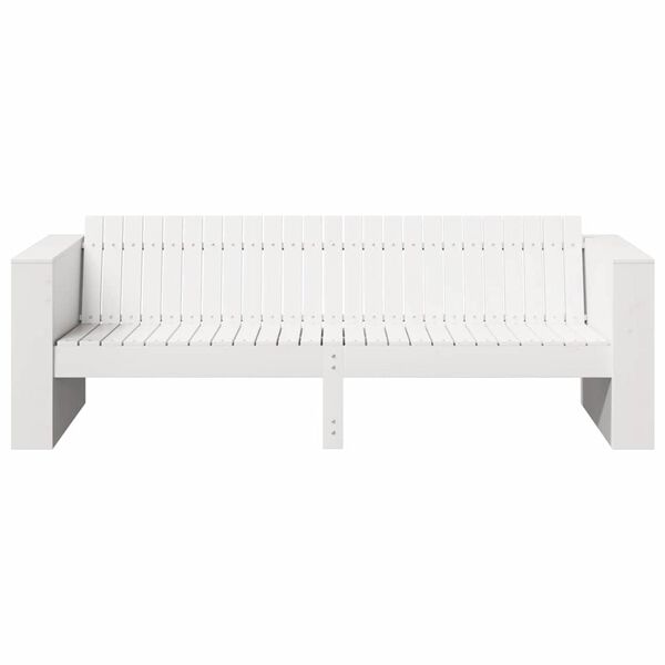 vidaXL Καναπές Κήπου Λευκό 185.5 x 60 x 62 εκ. Μασίφ ξύλο πεύκου