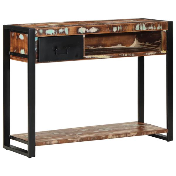 vidaXL Τραπέζι κονσόλας Πολύχρωμο 100x35x75 cm Στερεό ξύλο ανακτημένο
