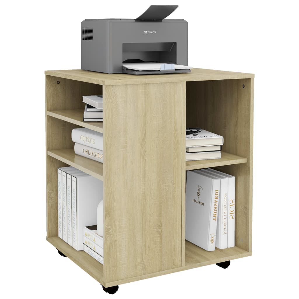 vidaXL Ντουλάπι Τροχήλατο Sonoma Δρυς 60x53x72 εκ. Επεξ. Ξύλο