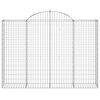 vidaXL Συρματοκιβώτια Τοξωτά 4 τεμ. 200x30x140/160 εκ. Γαλβαν. Ατσάλι