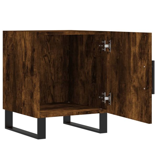 vidaXL Κομοδίνα 2 τεμ. Καπνιστή Δρυς 40x40x50 εκ. από Επεξεργ. Ξύλο