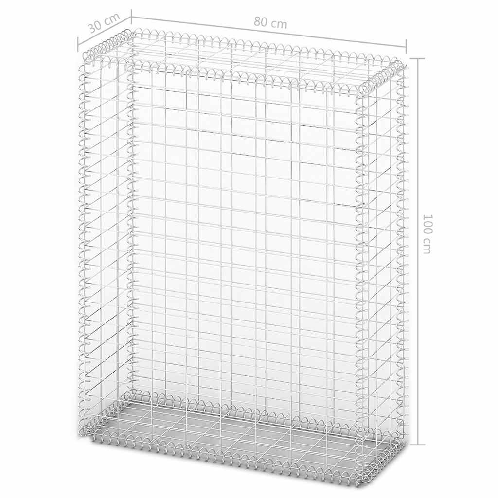 vidaXL Συρματοκιβώτιο 100 x 80 x 30 εκ. Γαλβανισμένο Σύρμα με Καπάκια
