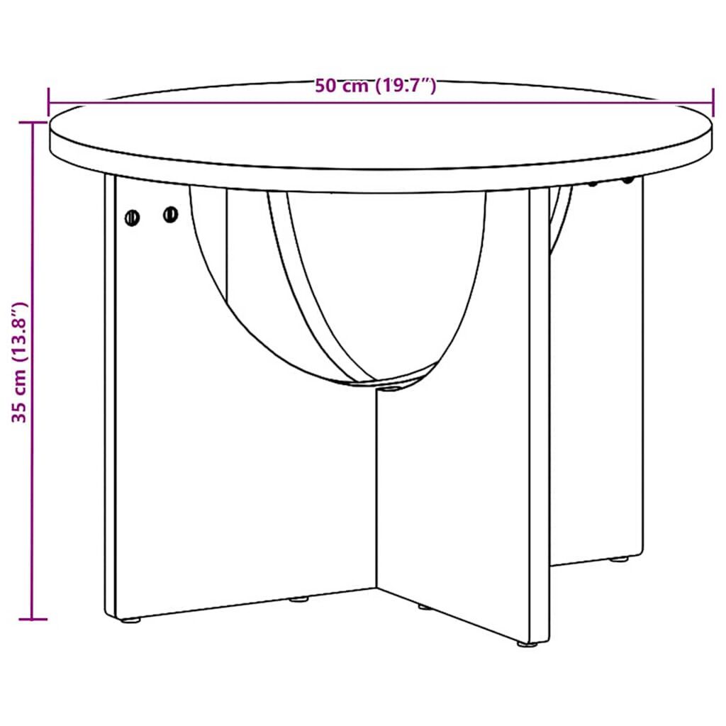 vidaXL Τραπεζάκι σαλονιού Λευκό 50 x 50 x 35 cm Μασίφ ξύλο πεύκου
