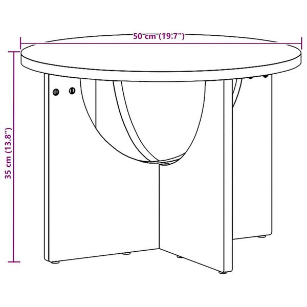 vidaXL Τραπεζάκι σαλονιού Λευκό 50 x 50 x 35 cm Μασίφ ξύλο πεύκου
