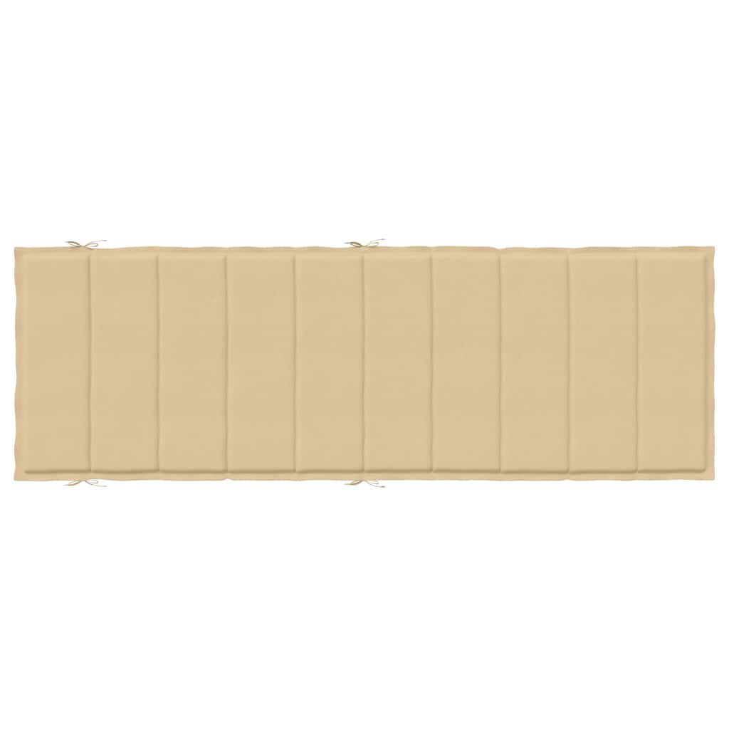 vidaXL Μαξιλάρι Ξαπλώστρας Μπεζ 186x58x4 εκ. Ύφασμα