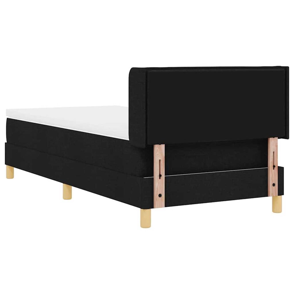 vidaXL Κρεβάτι με ελατήρια Μαύρο και Λευκό 90 x 200 cm ύφασμα