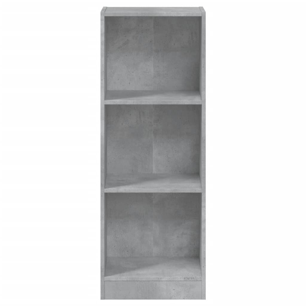 vidaXL Βιβλιοθήκη με 3 Ράφια Γκρι Σκυροδ. 40x24x109 εκ. Επεξεργ. Ξύλο