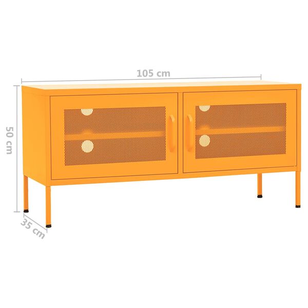 vidaXL Έπιπλο Τηλεόρασης Μουσταρδί Κίτρινο 105x35x50 εκ. από Ατσάλι