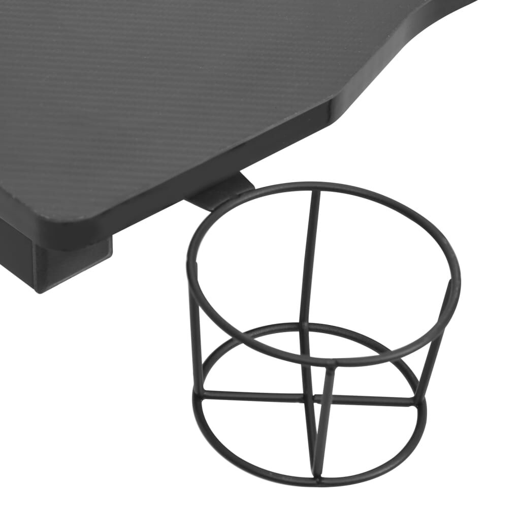 vidaXL Γραφείο Gaming με LED Μαύρο 90x60x75 εκ. με Πόδια σε Σχήμα Υ