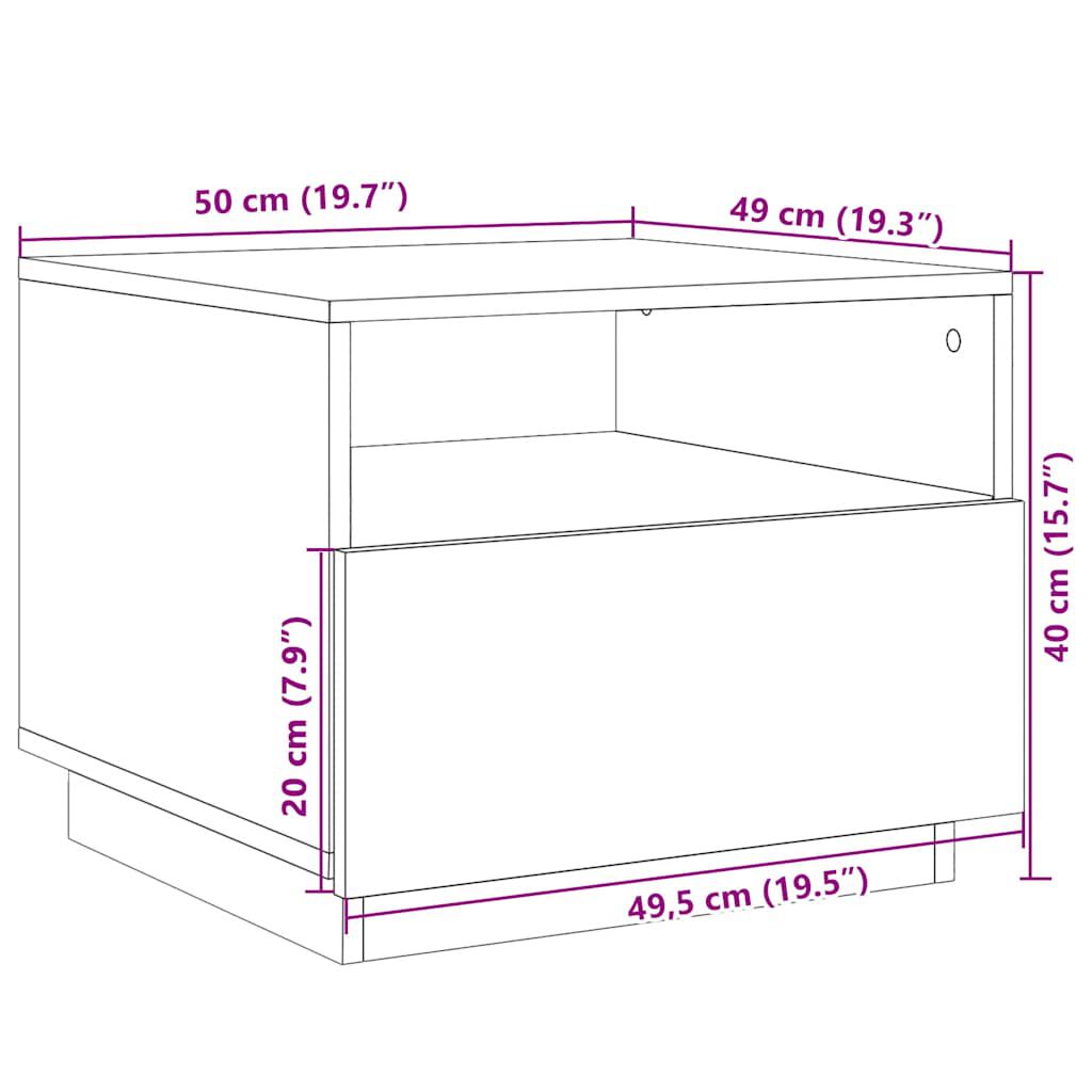 vidaXL Τραπεζάκι Σαλονιού με LED Artisan Δρυς 50x49x40 εκ.