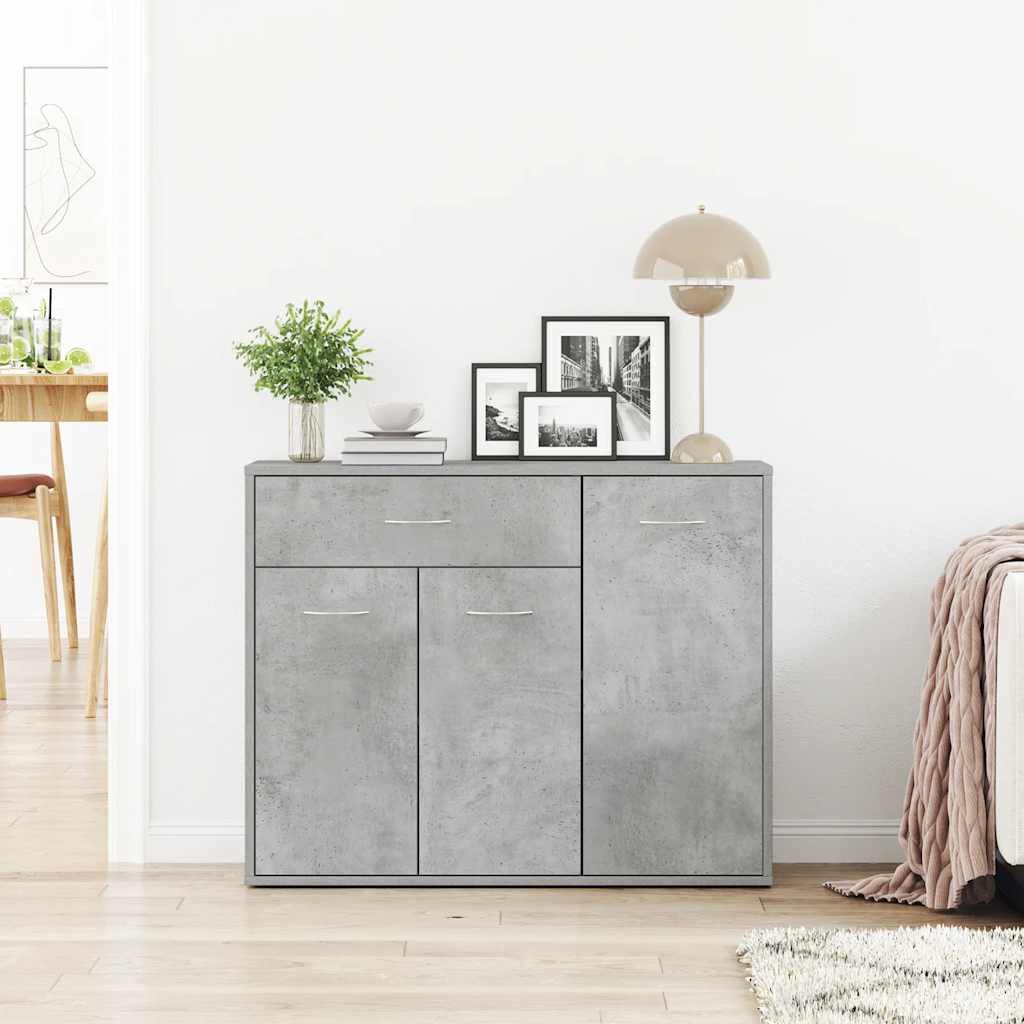 vidaXL Μπουφές Γκρι του Σκυροδέματος 88 x 30 x 70 εκ. από Επεξ. Ξύλο