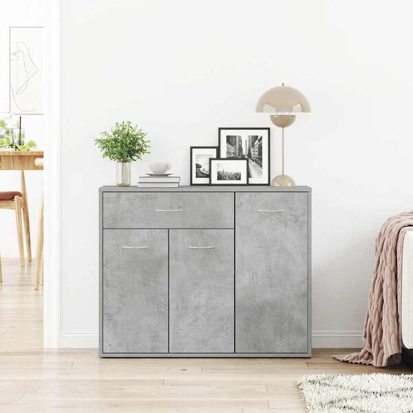 vidaXL Μπουφές Γκρι του Σκυροδέματος 88 x 30 x 70 εκ. από Επεξ. Ξύλο