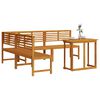 vidaXL Σετ Παγκάκι Κήπου 4 pcs Καφέ Μασίφ ξύλο ακακίας