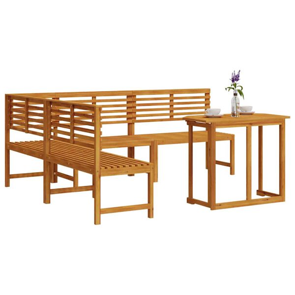 vidaXL Σετ Παγκάκι Κήπου 4 pcs Καφέ Μασίφ ξύλο ακακίας