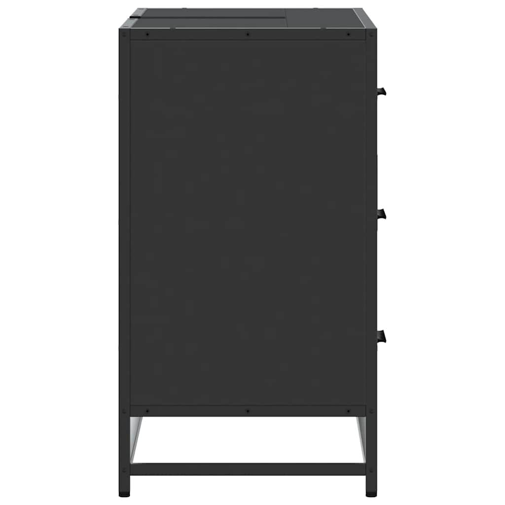 vidaXL Ντουλάπι Μπάνιου Νιπτήρα Μαύρο 80 x 33 x 60 εκ. Επεξ. Ξύλο