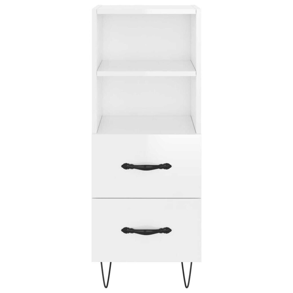 vidaXL Ντουλάπι Γυαλ. Λευκό 34,5 x 34 x 180 εκ. από Επεξεργασμένο Ξύλο