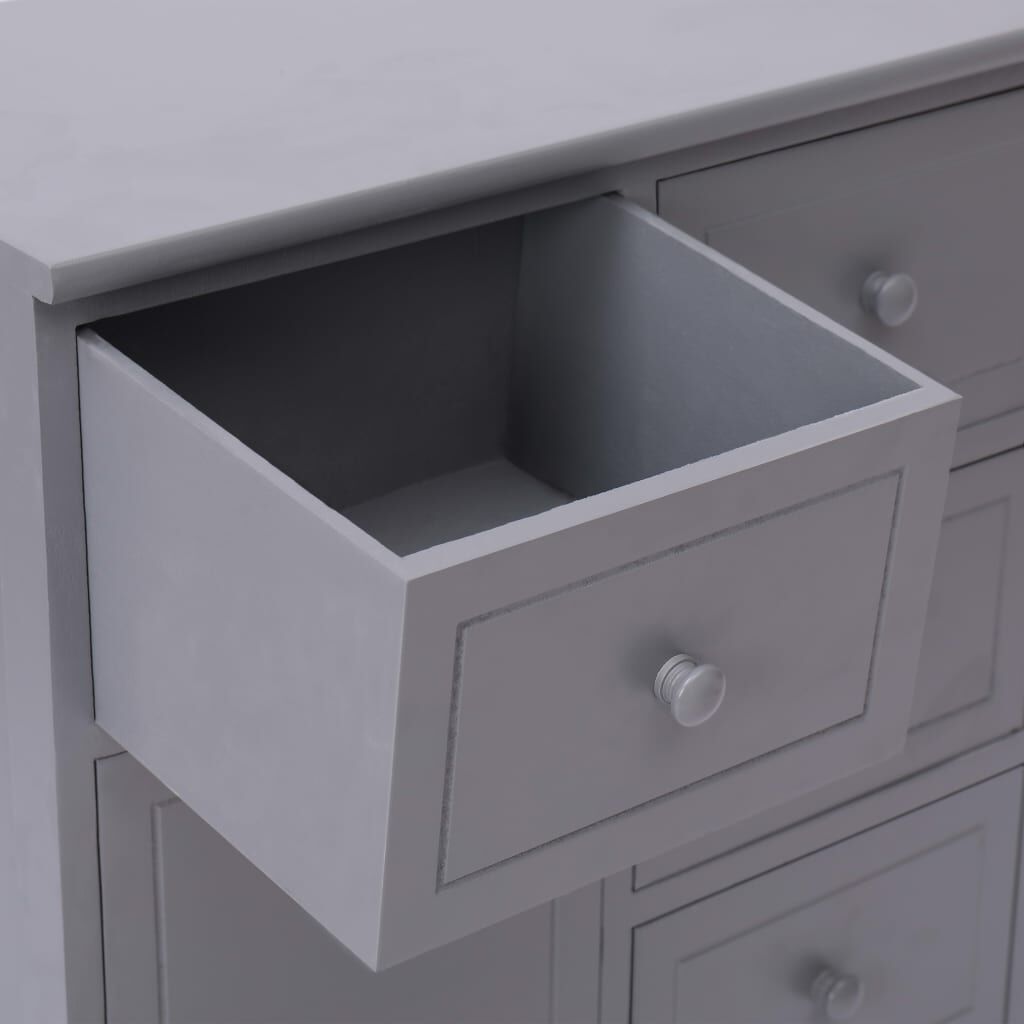 vidaXL Ντουλάπι με 10 Συρτάρια Γκρι 113 x 30 x 79 εκ. από Ξύλο