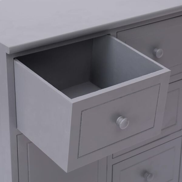vidaXL Ντουλάπι με 10 Συρτάρια Γκρι 113 x 30 x 79 εκ. από Ξύλο