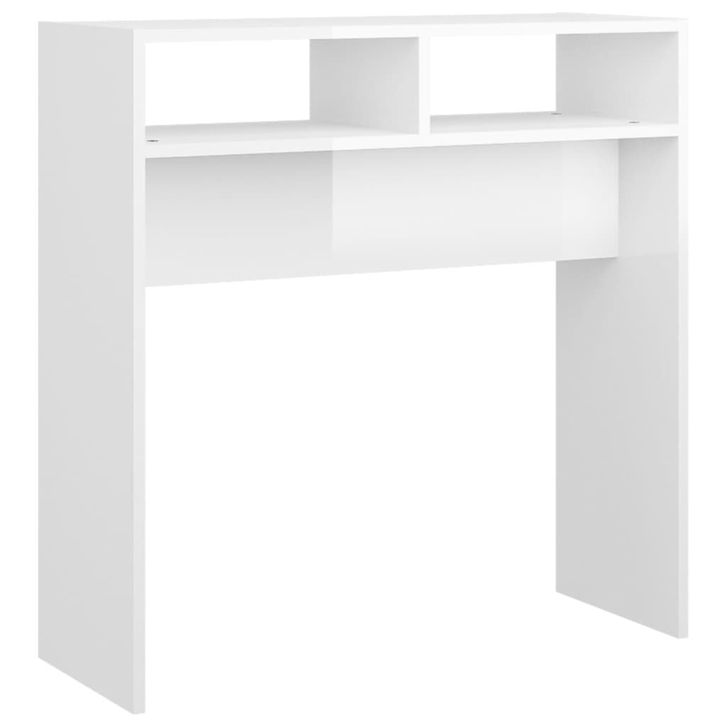 vidaXL Τραπεζάκι Κονσόλα Γυαλιστερό Λευκό 78 x 30 x 80 εκ. Μοριοσανίδα