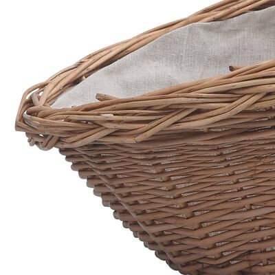 286988 vidaXL Firewood Basket with Handle 60x44x55 cm Natural Willow