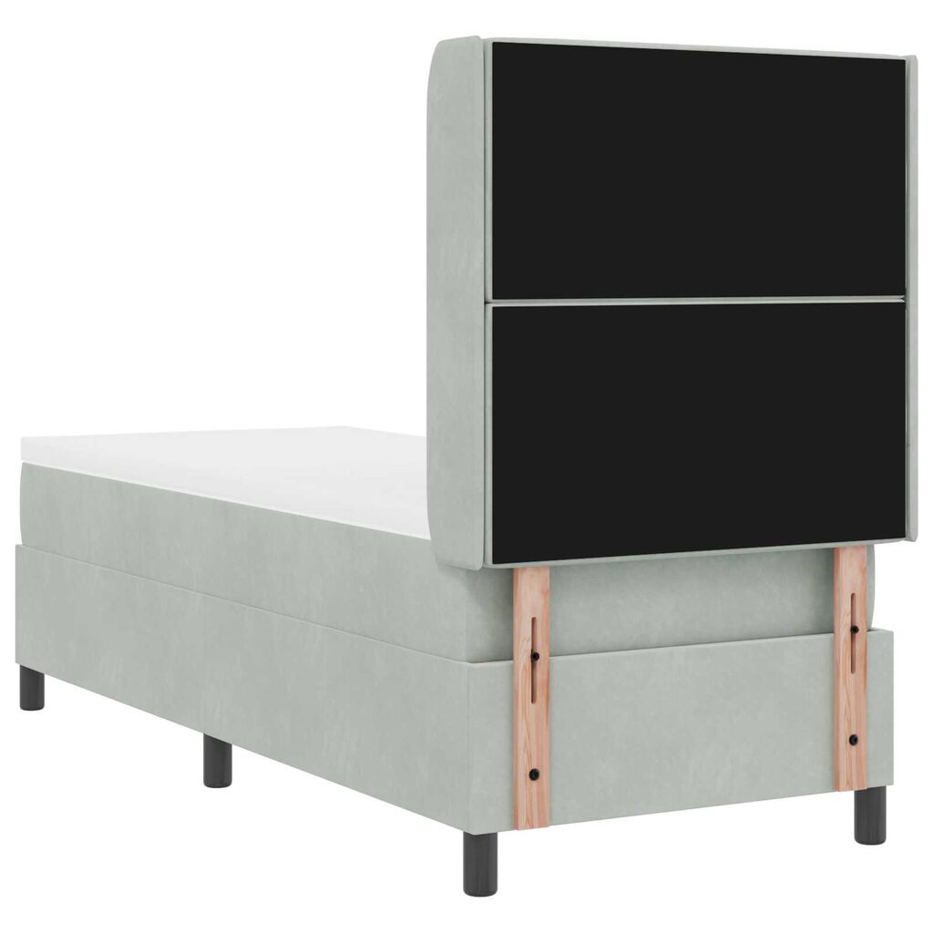 vidaXL Κρεβάτι Box Spring LED με Στρώμα Ανοιχτό γκρι 80 x 200 cm