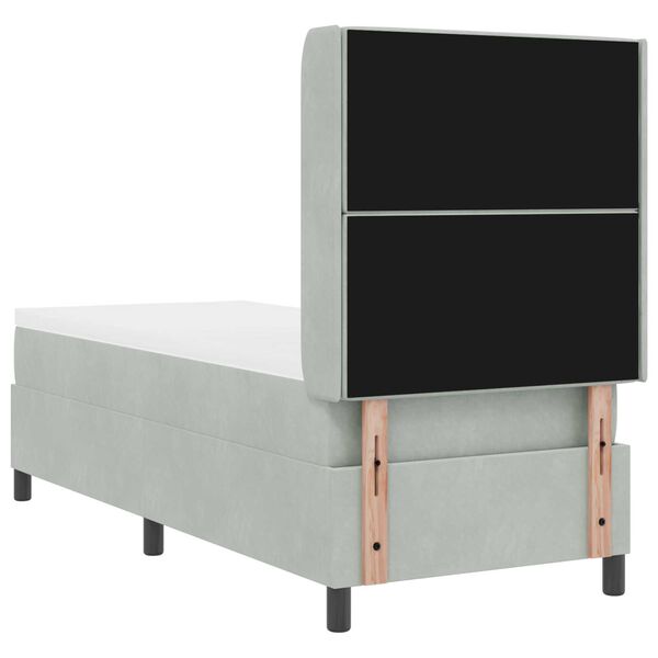 vidaXL Κρεβάτι Box Spring LED με Στρώμα Ανοιχτό γκρι 80 x 200 cm